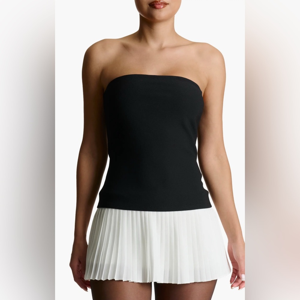 Naked Wardrobe Strapless Pleated Dress